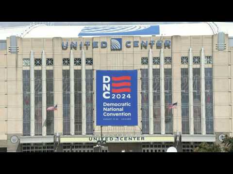 Images of United Center venue on Day 2 of Democratic National Convention