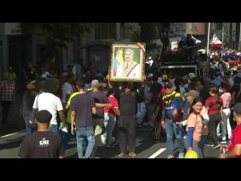 Hundreds of Maduro supporters gather in Caracas for pro-government rally