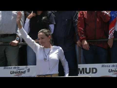 Venezuelan opposition leader Machado attends anti-Maduro rally