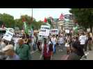 Hundreds of pro-Palestinian protesters march in the streets of London