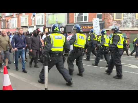 Far-right protesters clash with police in Middlesbrough, north England