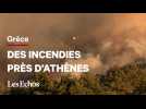 Des incendies se rapprochent d'Athènes, plusieurs villes évacuées