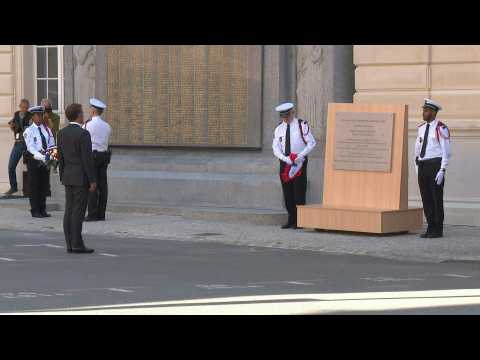 Macron attends 80th anniversary of liberation of Police Prefecture in Paris