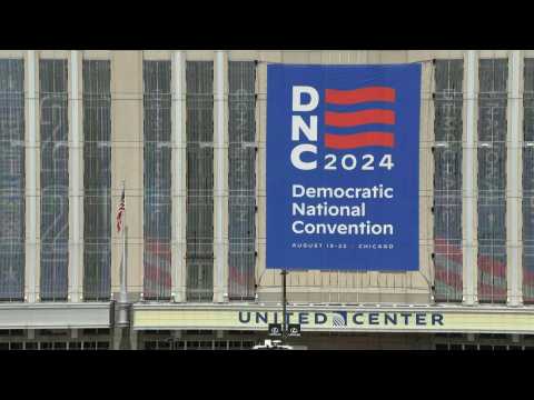 Images of United Center venue on Day 3 of Democratic National Convention