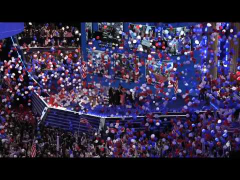 Balloons fall in Democratic convention after Harris' speech