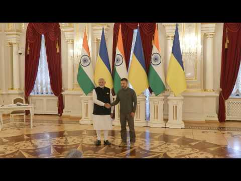 Indian PM Narendra Modi meets Zelensky at Kyiv's Mariinsky Palace