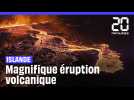 Encore une spectaculaire éruption volcanique en Islande ! #shorts