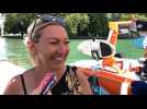 Annecy : Clémentine Lucine ouvre une école de « baby-ski » nautique en bateau électrique