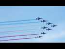 Patrouille de France jets fly over Paris Paralympics opening ceremony