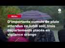 VIDÉO. D'importants cumuls de pluie attendus ce lundi soir, trois départements placés en vigilance orange