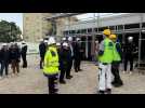 Franck Leroy visite le chantier du futur groupe scolaire de La Rochotte