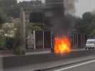 Une Porsche fait un tête-à-queue et prend feu: la pénétrante Grasse-Cannes coupée à la circulation