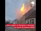 VIDÉO. Une maison en flammes à Guimaëc, près de Morlaix