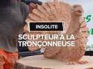 Il est sculpteur sur bois à la tronçonneuse