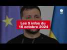 VIDÉO. Les 5 infos du 16 octobre 2024