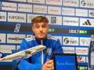 Le latéral droit Tom Meynadier avant le match Bastia-Clermont