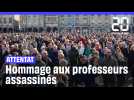 Michel Barnier rend hommage aux professeurs assassinés Samuel Paty et Dominique Bernard