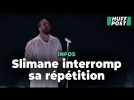 Slimane interrompt sa dernière répétition avec un discours en faveur de la paix