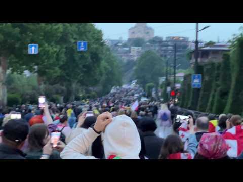 Protesters in Tbilisi begin fresh rally against 'foreign influence' bill