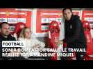 La coach de l'Olympique Lyonnais Sonia Bompastor salue le parcours du Stade de Reims et d'Amandine Miquel