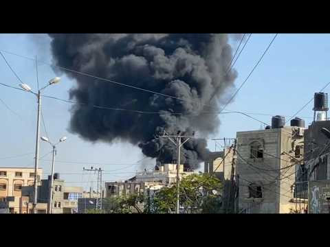 Smoke rises, gunfire rings out in Rafah deserted streets