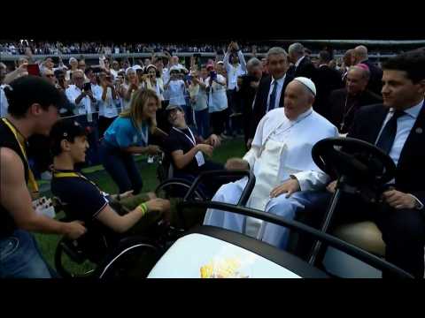 Pope Francis leads mass at Verona's Bentegodi Stadium