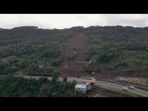 Landslide provoked by heavy rains in Southern Brazil