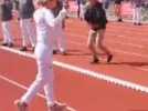 Perrine Laffont porte la flamme olympique à Font-Romeu