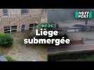À Liège, les images angoissantes de la montée des eaux après des pluies torrentielles