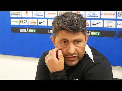 Conf' de presse. Oswald Tanchot avant AC Ajaccio - GF38
