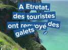 Des touristes renvoient des galets par la Poste à Etretat