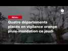 VIDÉO. Quatre départements placés en vigilance orange pluie-inondation ce jeudi