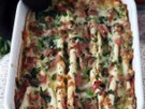 Que faire avec des tortillas? gratin au jambon, épinards et mozzarella façon crinkle cake