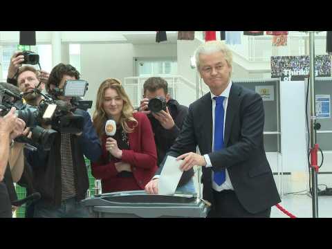 European elections in the Netherlands: Dutch far-right politician Geert Wilders votes