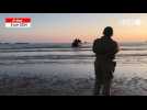 VIDÉO. 80e anniversaire du Débarquement : un véhicule amphibie sur la plage d'Arromanche