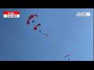 VIDÉO. Les parachutistes canadiens sautent sur Courseulles-sur-Mer, avant la cérémonie officielle