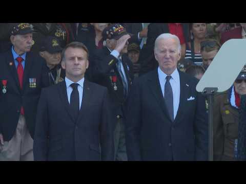 D-Day: Biden and Macron arrive at American ceremony in Colleville-sur-Mer