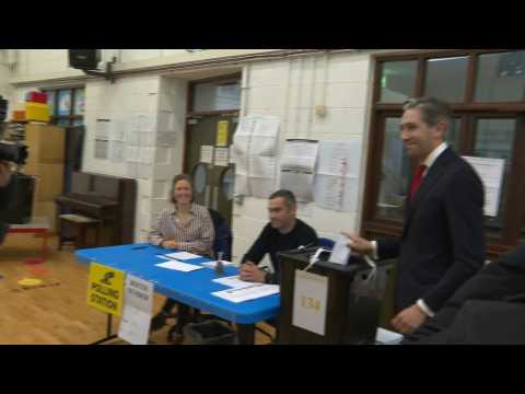 EU elections: Irish Prime Minister Simon Harris votes