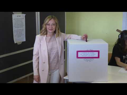 Italy's Prime Minister Giorgia Meloni votes in EU elections in Rome