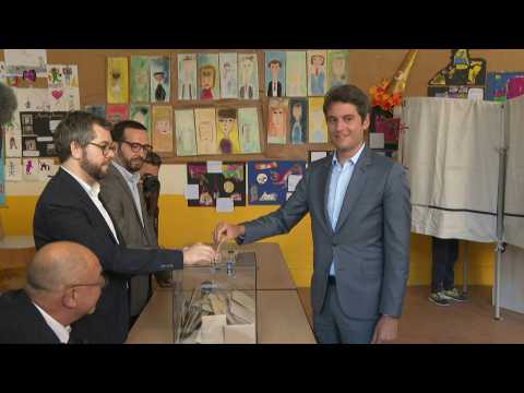 European elections: French Prime Minister Gabriel Attal votes
