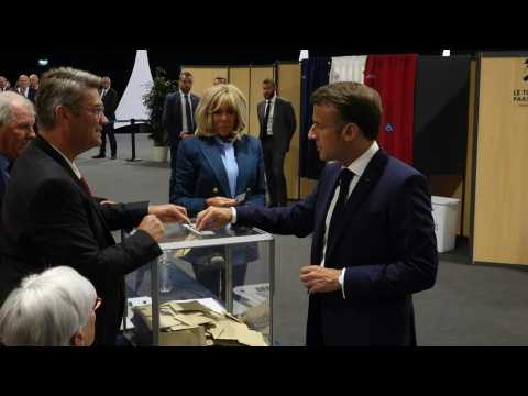 European elections: French President Macron votes in Le Touquet