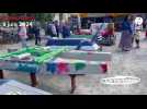 VIDÉO. Ça cartonne : la régate de bateaux en carton dans les starting-blocks à Douarnenez