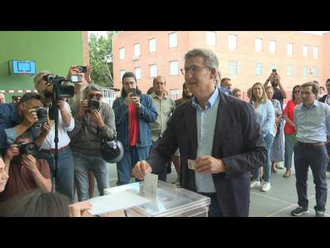 Spain's Popular Party leader Alberto Nunez Feijoo votes in EU elections