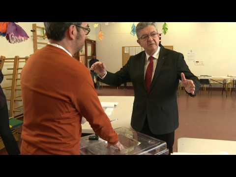 European elections: France Unbowed (LFI) founder Melenchon votes in Paris