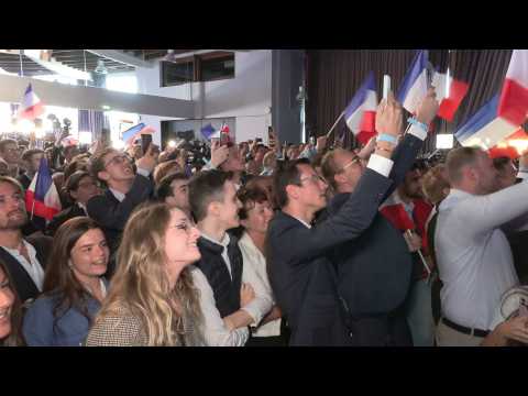 European elections: jubilation at the far-right National Rally HQ in Paris