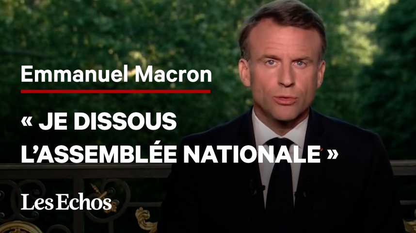 Illustration pour la vidéo « Je dissous l’Assemblée nationale » : l’allocution d’Emmanuel Macron après les Européennes