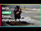 Simon Desbiens, 16 ans, est double champion de France de kite mountainboard