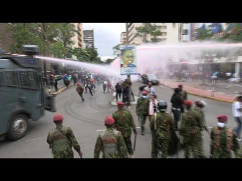 Police fire water cannons and tear gas at Kenyans protesting tax hikes