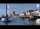 VIDÉO. New York - Vendée : Vainqueur, le skipper Charlie Dalin remonte le chenal des Sables-d'Olonne