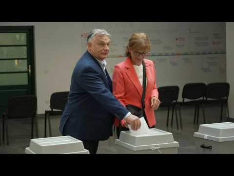 Hungarian Prime Minister Orban casts vote in EU elections